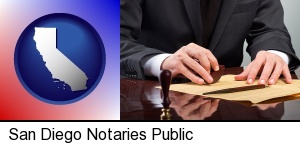 San Diego, California - a notary public
